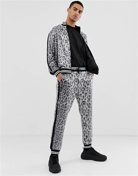 men's leopard print tracksuit